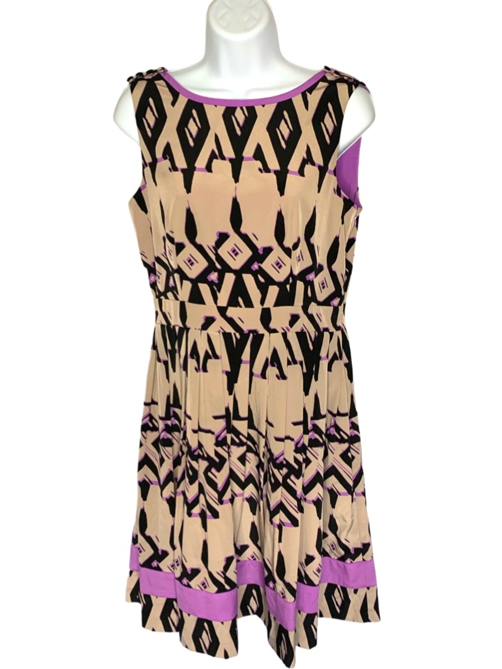 Jessica Simpson Tribal Print Fit & Flare Dress Womens 6 Sleeveless Pockets